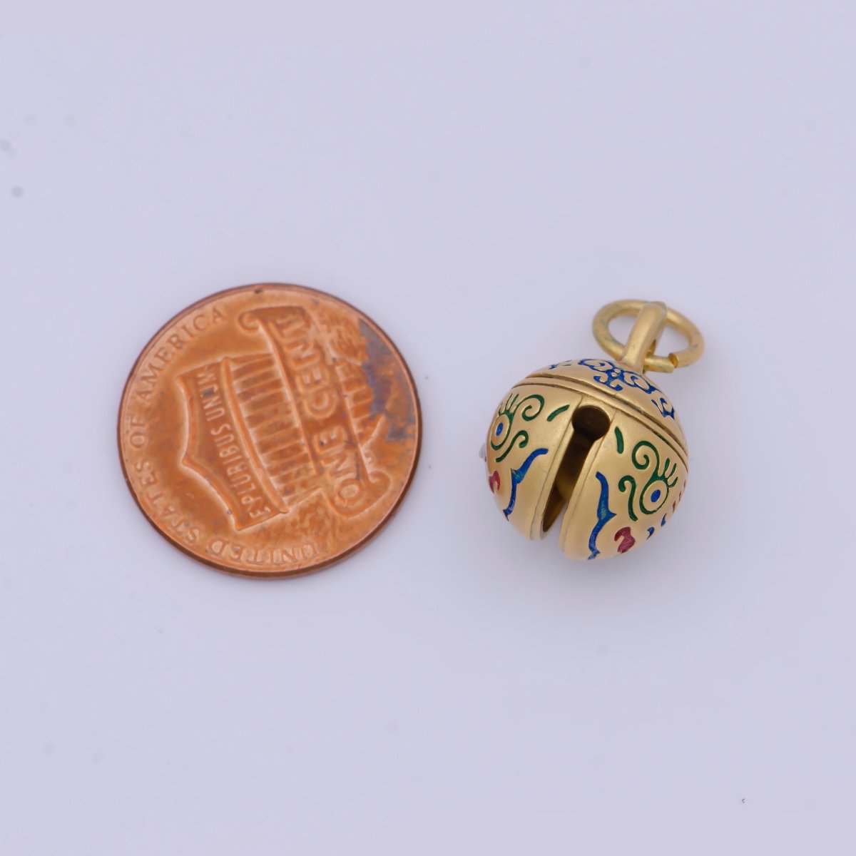 "Wellbeing Safety" Chinese Character Enamel Tiger Ball Gold Protection Charm | X-713