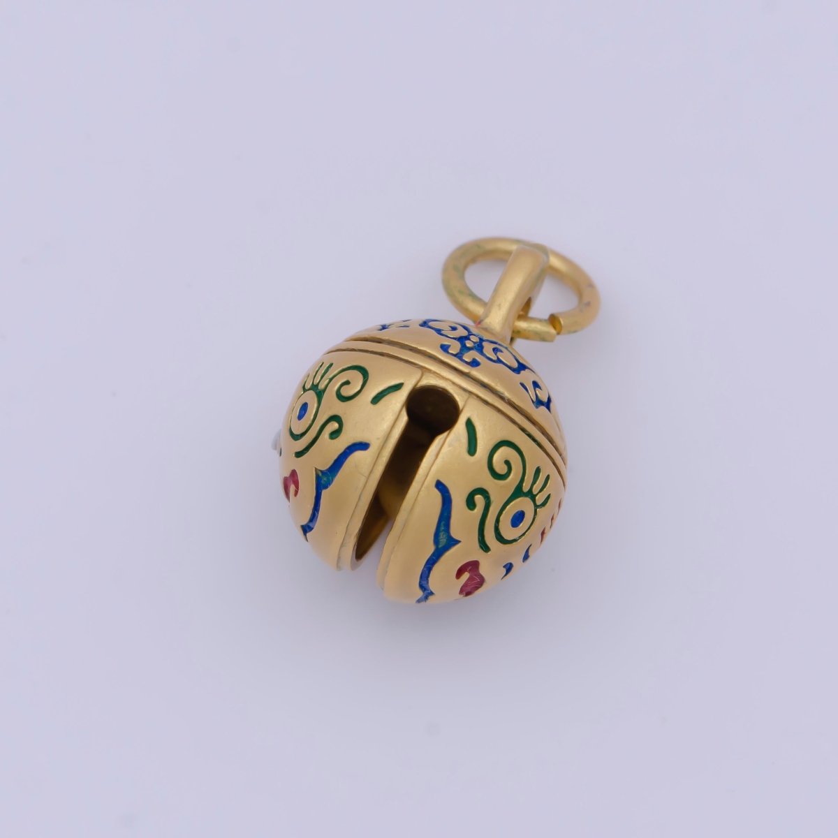"Wellbeing Safety" Chinese Character Enamel Tiger Ball Gold Protection Charm | X-713