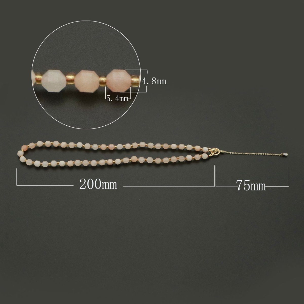 OS White Agate Bead Necklace 5.6mm Beads Mini Agate Bead Necklace 16.5" necklace with Toggle Clasp | WA-247 Clearance Pricing
