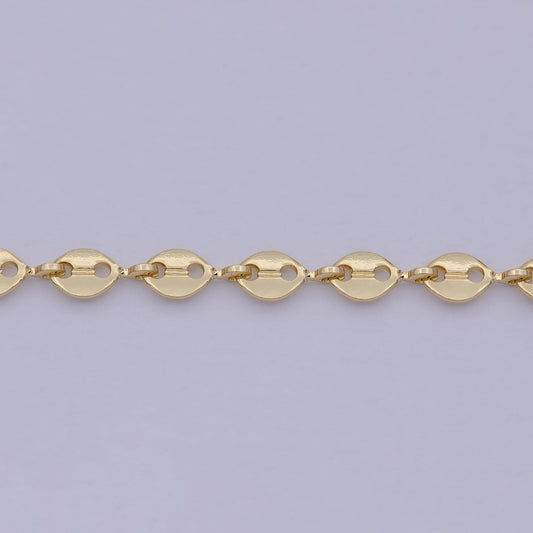 White and 24K Gold Filled Mariner Chain, 4mm Width, Silver Unfinished Wholesale Chain For Jewelry Necklace Bracelet Anklet Making | ROLL-591 ROLL-592