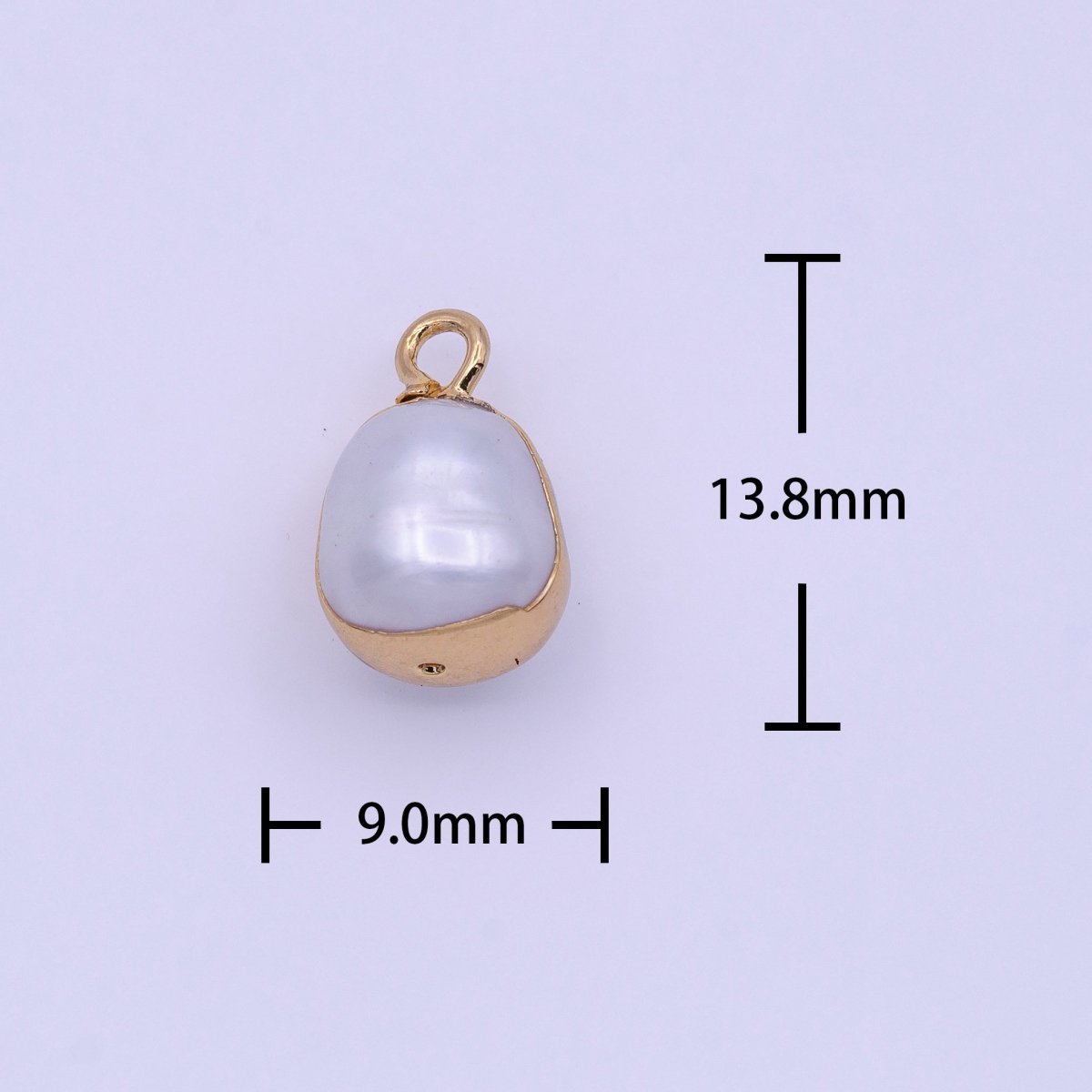 White Freshwater Pearl Teardrop Gold Coated Add-On Charm | P-1851
