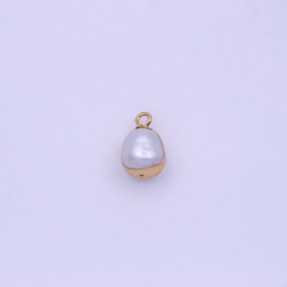 White Freshwater Pearl Teardrop Gold Coated Add-On Charm | P-1851