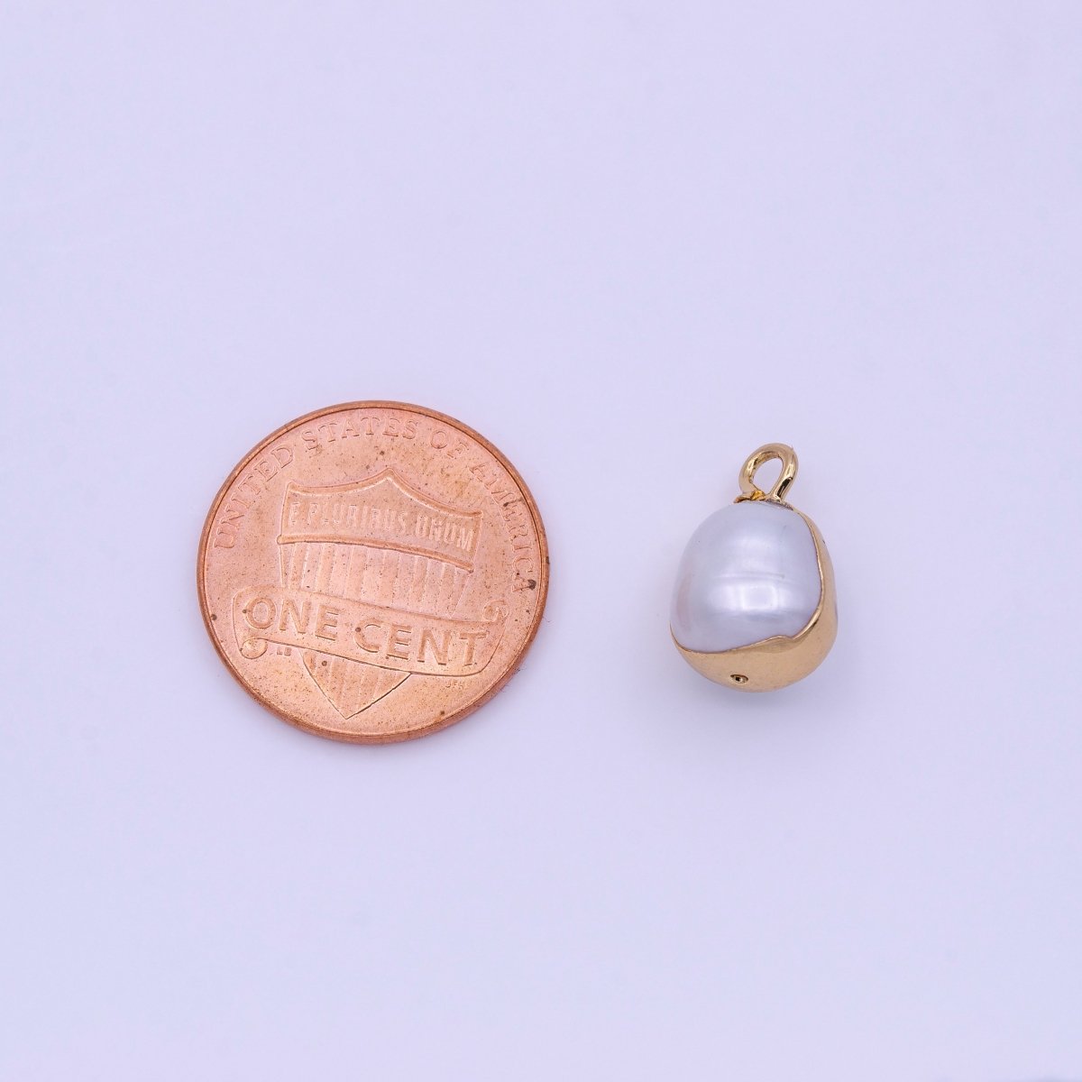 White Freshwater Pearl Teardrop Gold Coated Add-On Charm | P-1851