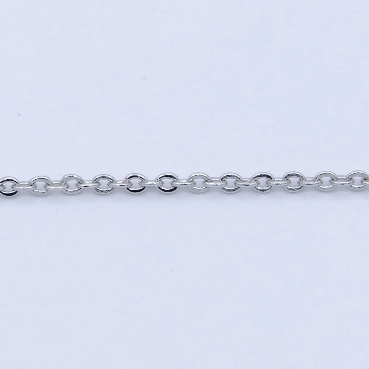 White Gold Filled 0.8mm Dainty Rolo Cable 16 Inch Choker Necklace w. Extender | WA-239 Clearance Pricing