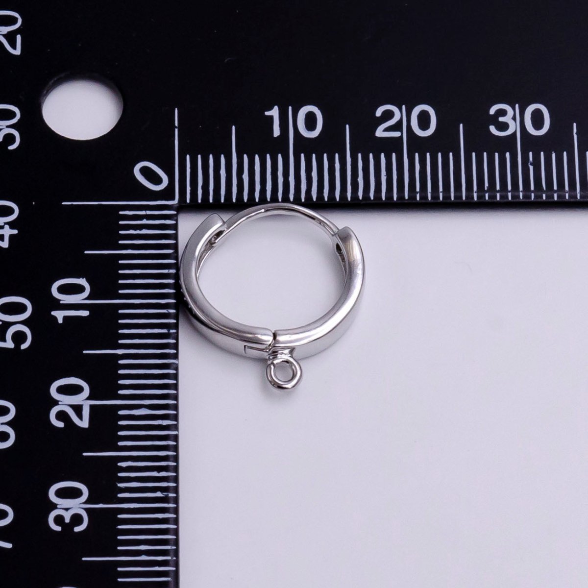 White Gold Filled 16mm Minimalist Huggie Earrings Findings Supply | Z-905