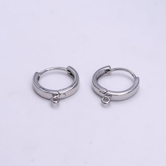 White Gold Filled 16mm Minimalist Huggie Earrings Findings Supply | Z-905