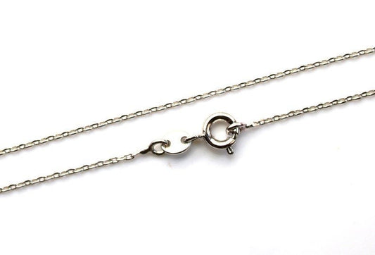 White Gold Filled 1mm Cable Finished Chain 13.5 inch for Choker Necklace Making Dainty Simple Minimalist Chain Necklace | CN-102