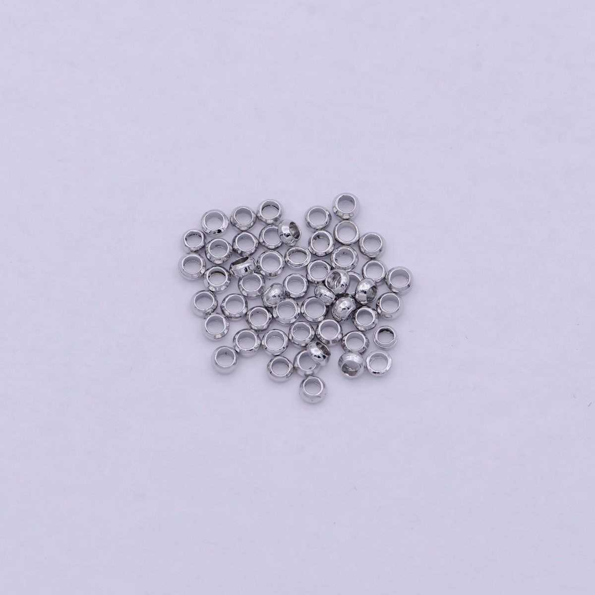 White Gold Filled 2.5mm Crimp Cover Beads Silver Supply Pack | K-208