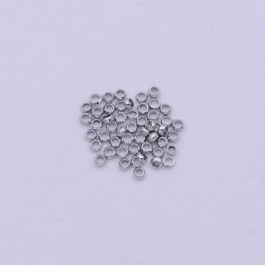 White Gold Filled 2.5mm Crimp Cover Beads Silver Supply Pack | K-208