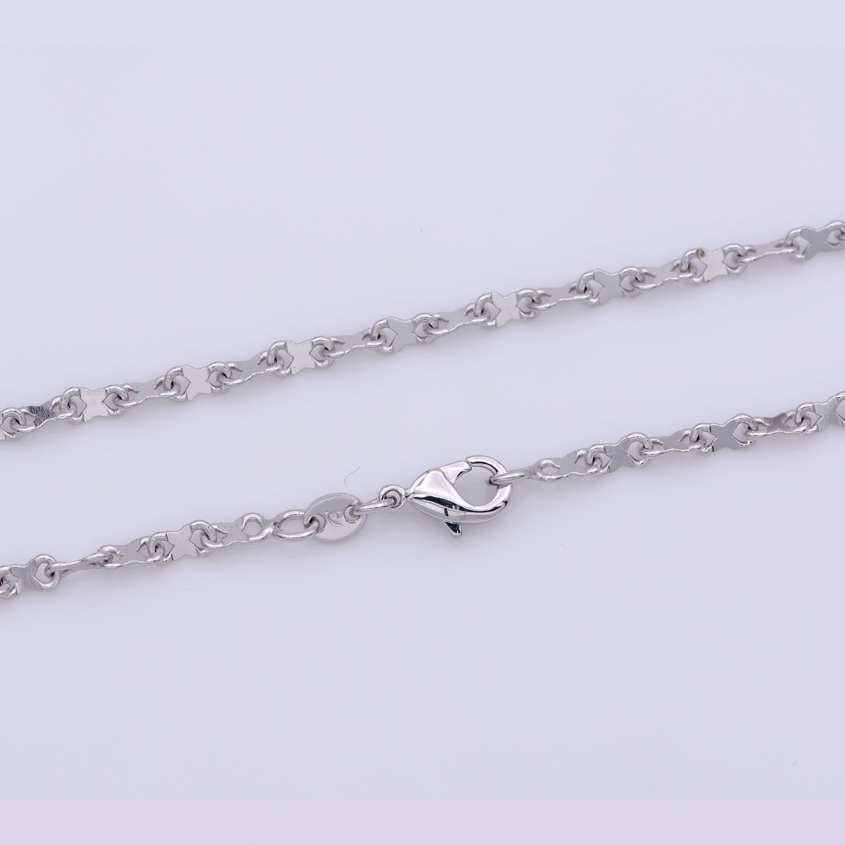White Gold Filled 2.5mm Figure 8 Infinity Silver 20 Inch Layering Chain Necklace | WA-238 Clearance Pricing
