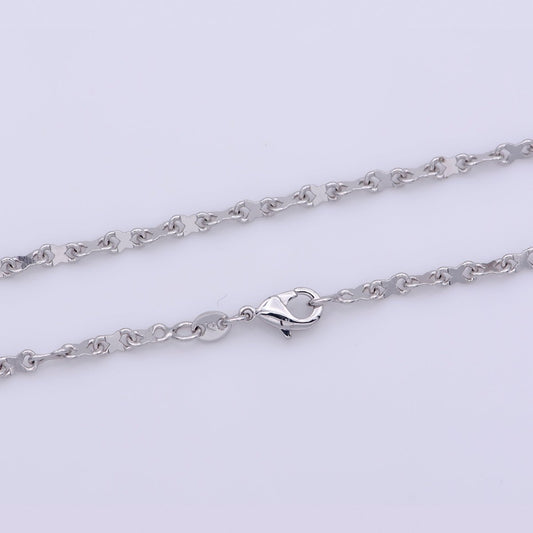White Gold Filled 2.5mm Figure 8 Infinity Silver 20 Inch Layering Chain Necklace | WA-238 Clearance Pricing