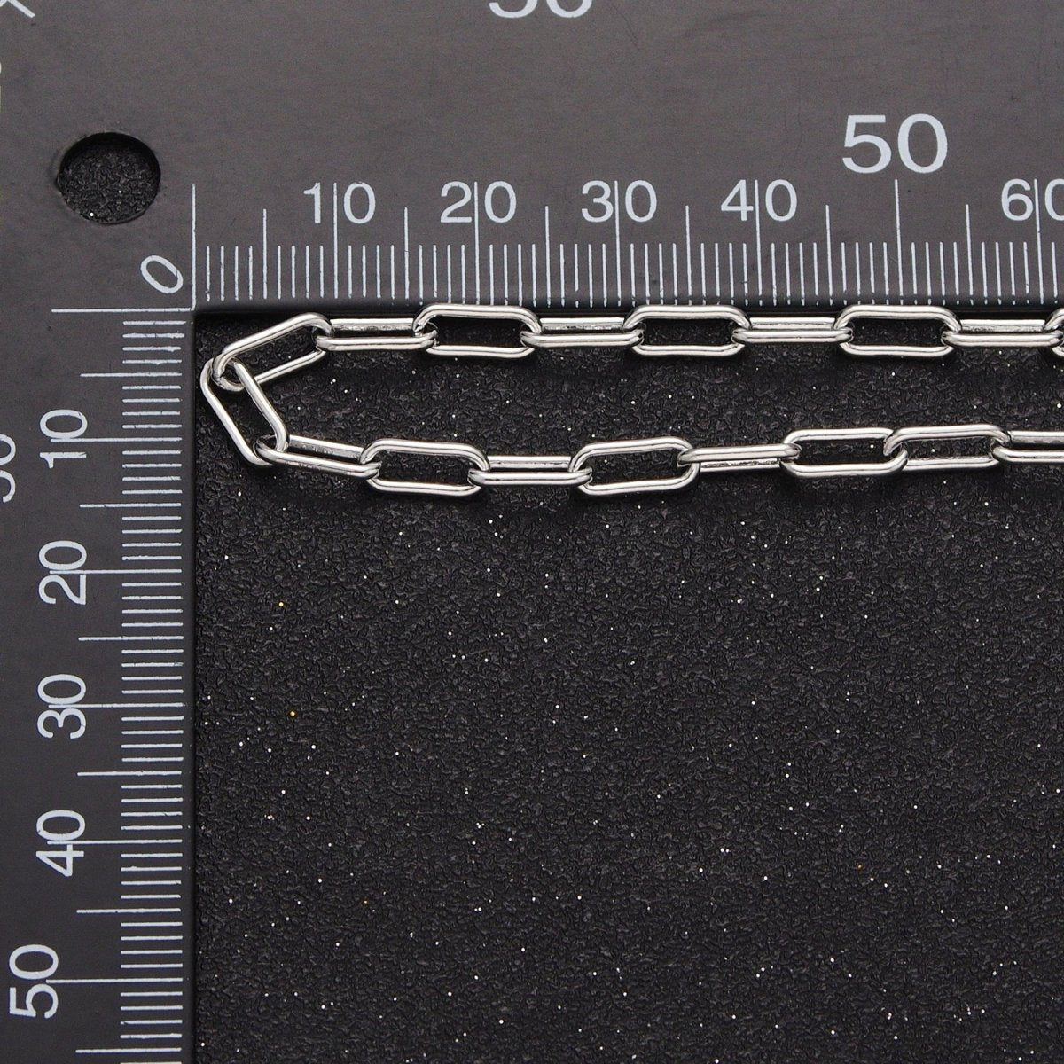 White Gold Filled 4mm Paperclip Unfinished Chain For Jewelry Making | ROLL-853 Clearance Pricing