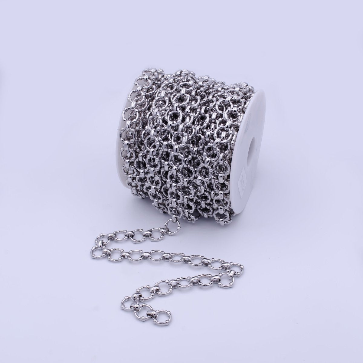 White Gold Filled Chunky Silver Cable Chain for Statement Jewelry Layer Necklace Chain by Yard | ROLL-802 Clearance Pricing