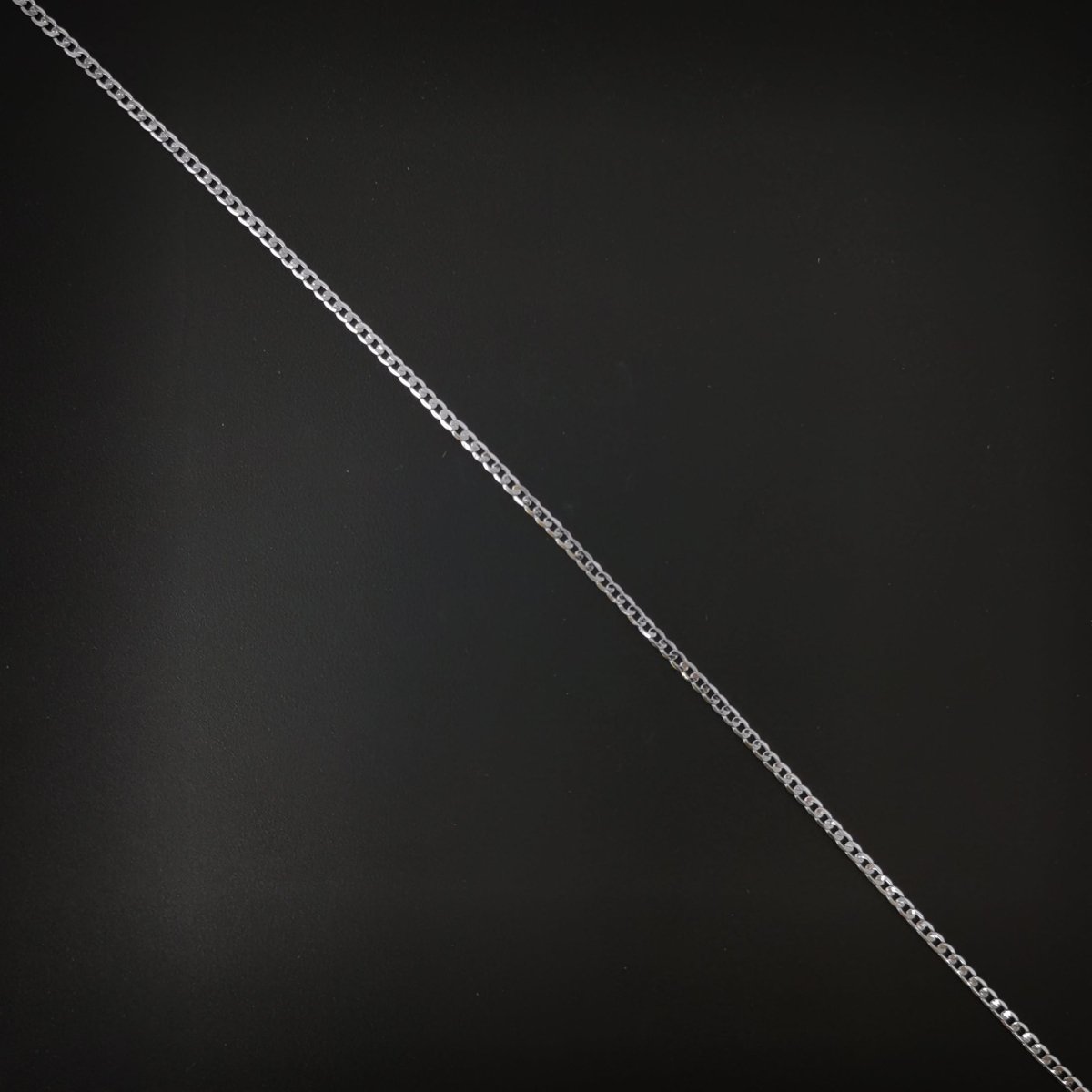 White Gold Filled Curb Chain Necklace, 17.7 inch Curb Finished Chain For Jewelry Making, Dainty 2.5mm Curb Necklace w/ Lobster Clasps | CN-956  Clearance Pricing
