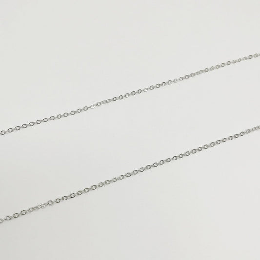 White Gold Filled Dainty 1.8mm ROLO Roll Chain Sold by Yard For Jewelry Making | ROLL-408