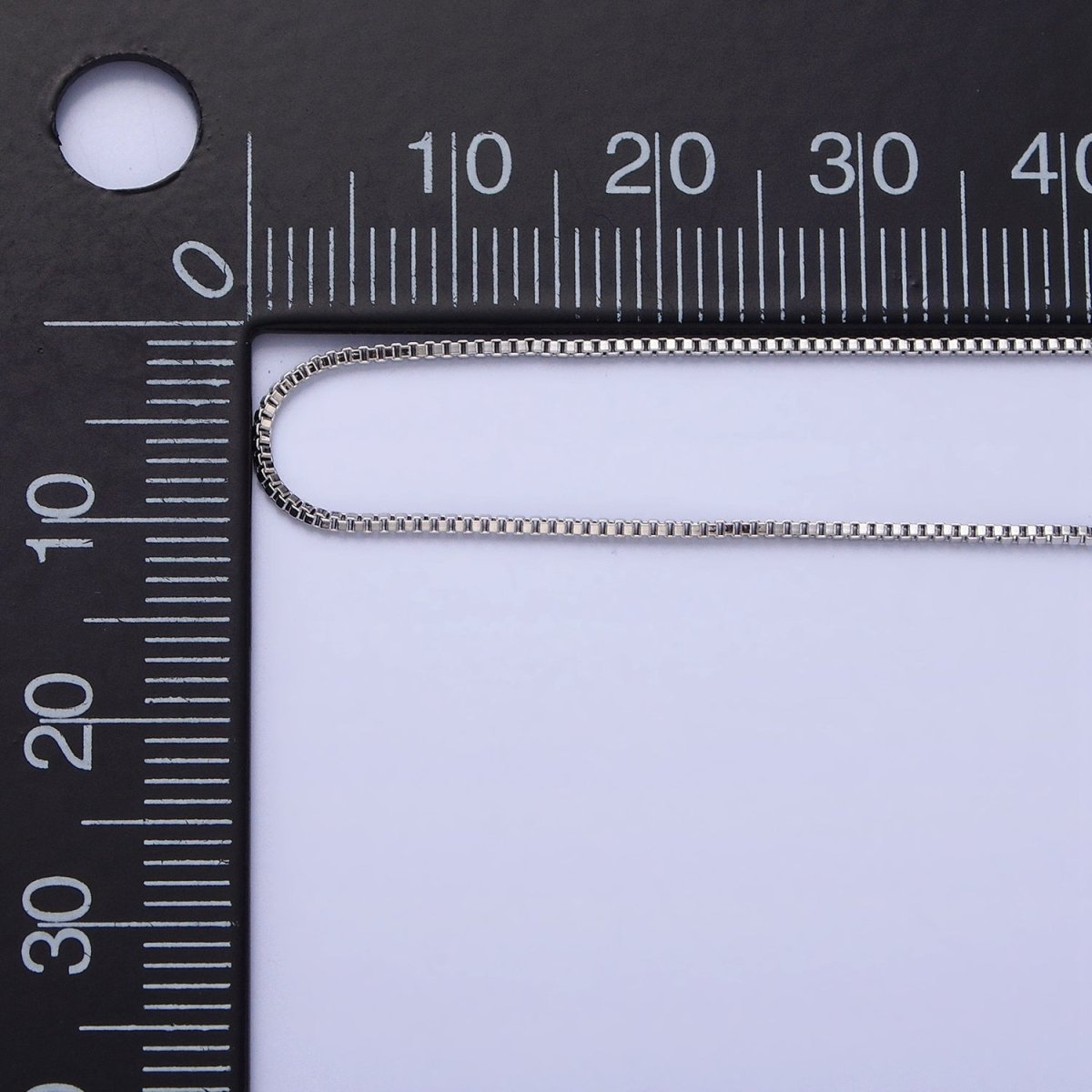 White Gold Filled Dainty 1mm Box Chain 15.75 Choker Necklace with Spring Ring | WA-1737 Clearance Pricing