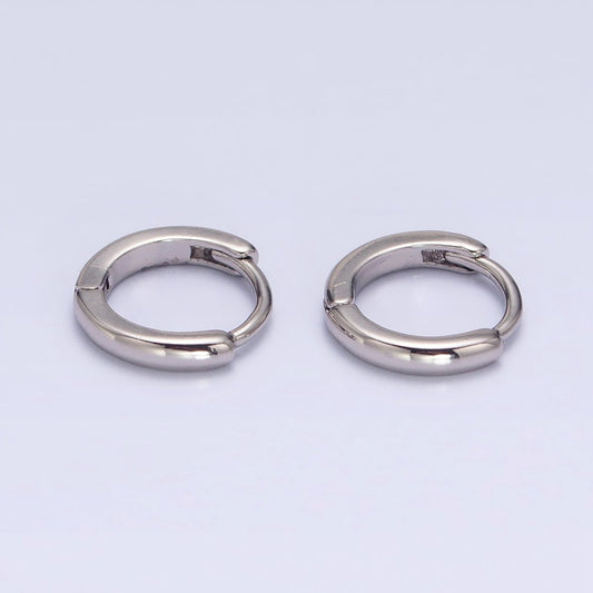White Gold Filled Mini Thin 11mm Cartilage Huggie Earrings | AD1416