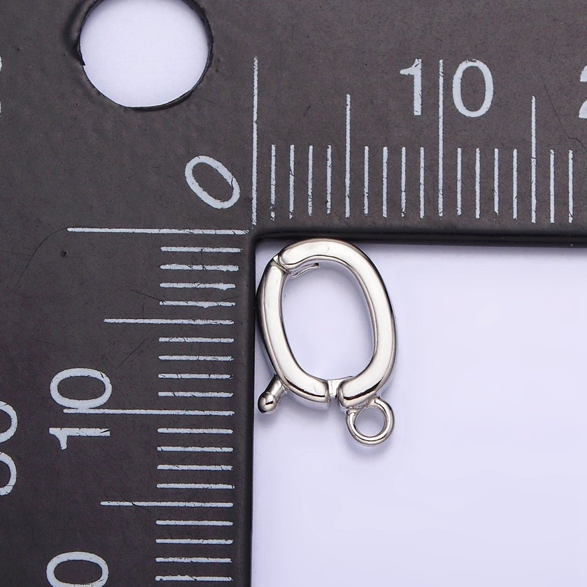 White Gold Filled Oval Snap Interchangeable Charm Holder Jewelry Making Supply | Z-447
