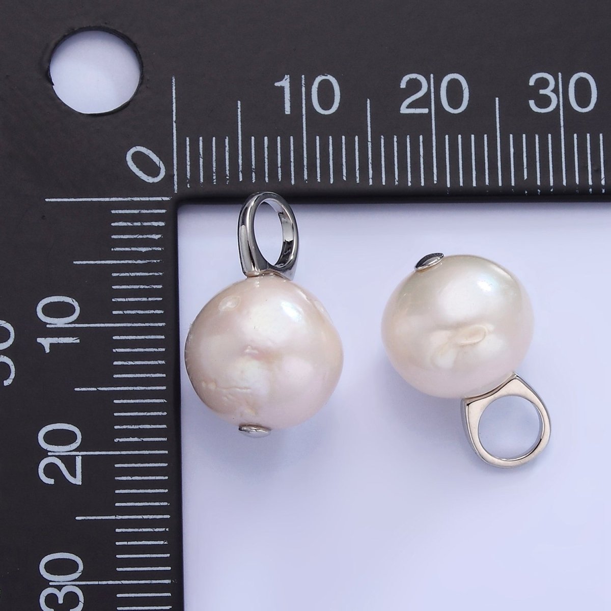 White Gold Filled White Freshwater Pearl Drop Pendant | P1714