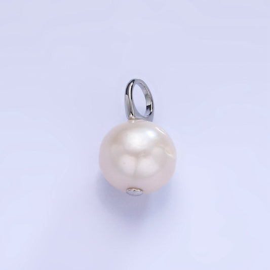 White Gold Filled White Freshwater Pearl Drop Pendant | P1714