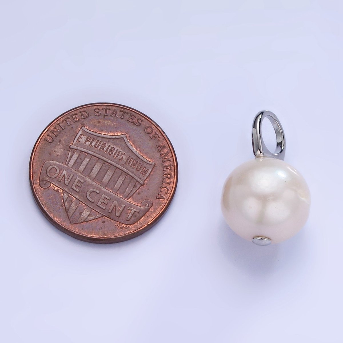 White Gold Filled White Freshwater Pearl Drop Pendant | P1714