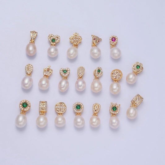 White Pearl Charm, Dainty Charm for Bracelet Necklace Teardrop Pearl Dangle June Birthstone Charm H-386 H-402 H-415 H-449 H-479 H-534 H-535 H-536 H-546 H-549 H-561 H-564 H-671 H-672 H-673 H-674 H-679 H-680 H-682