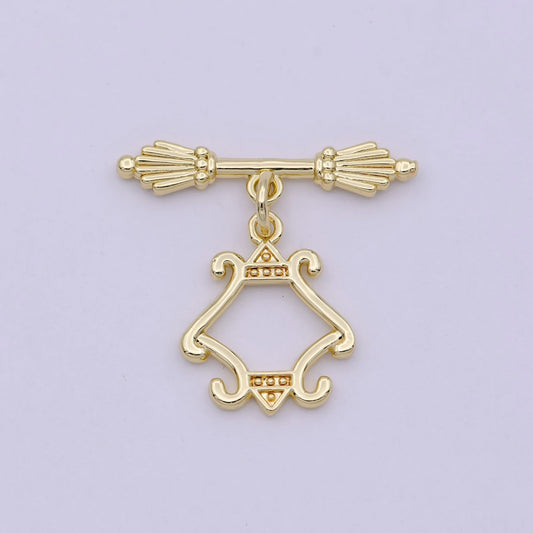 Wholesale Gold Toggle Clasp, Vintage OT Clasp Fancy Design OT Clasp Bulk Supply for Bracelet Necklace Component L-625