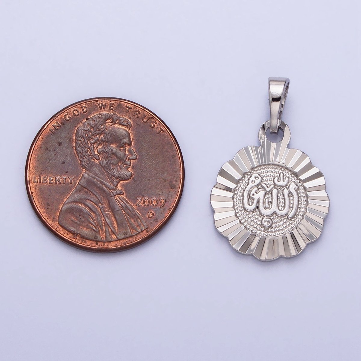 Wholesale Silver Arabic Text Medallion Pendant, Allah Moslem God Pendant for Necklace Bracelet Making AA241