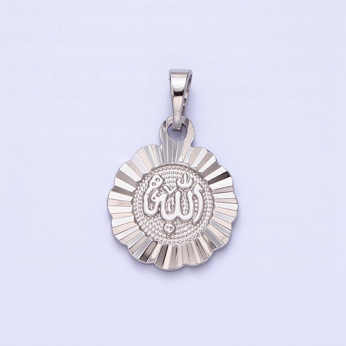 Wholesale Silver Arabic Text Medallion Pendant, Allah Moslem God Pendant for Necklace Bracelet Making AA241