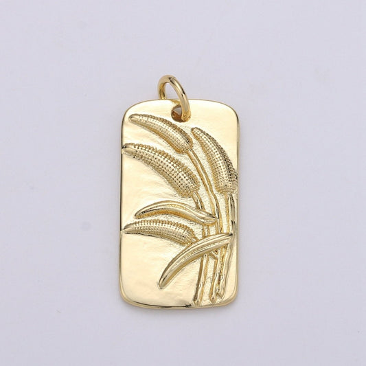 Wild Flower Charms, Gold Flower Pendant, Dainty Flower Charm, Small Tag Charm for Necklace Floral Flower Jewelry in 14k gold filled D-752