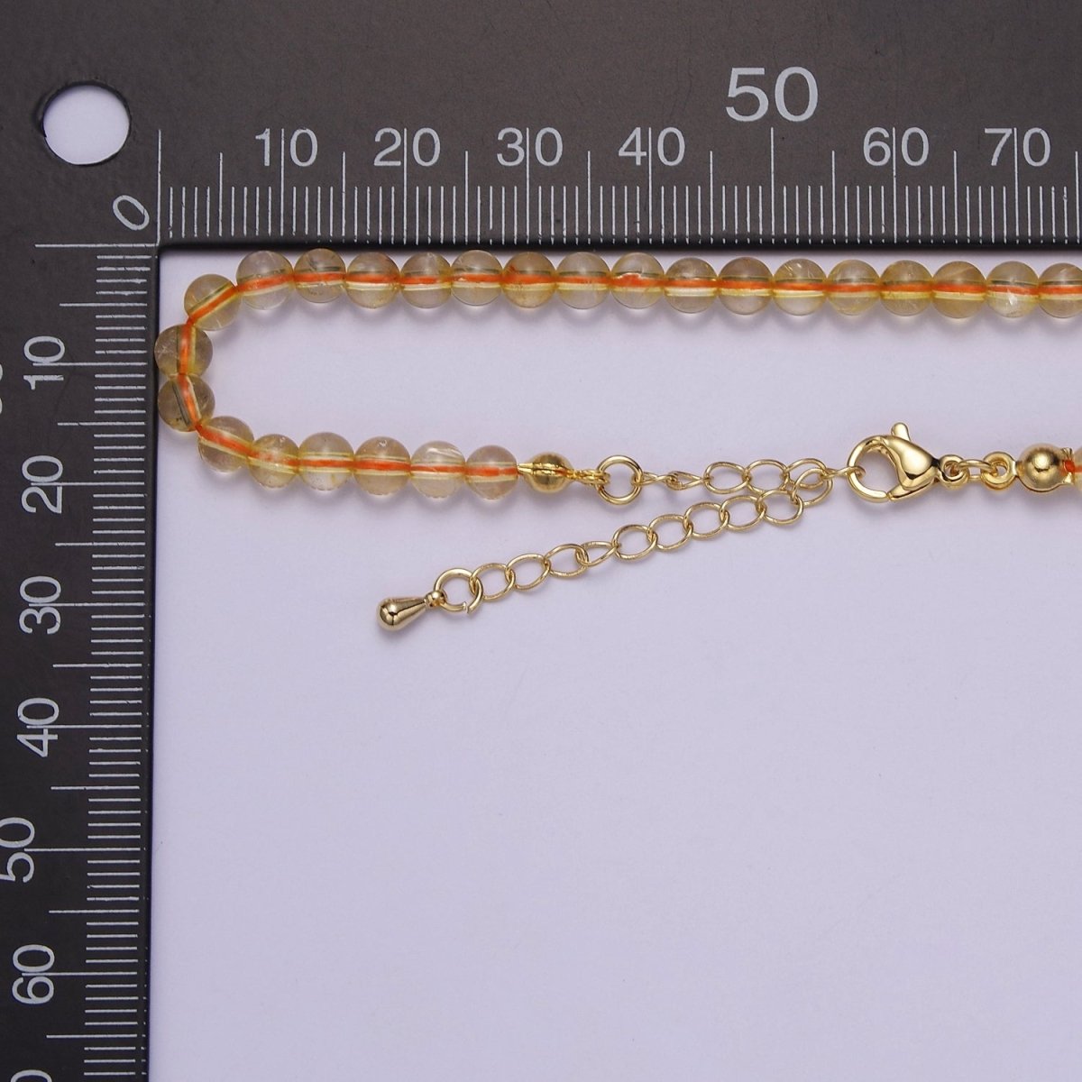 Yellow Quartz Bead Necklace for Layering Jewelry | WA-877 Clearance Pricing