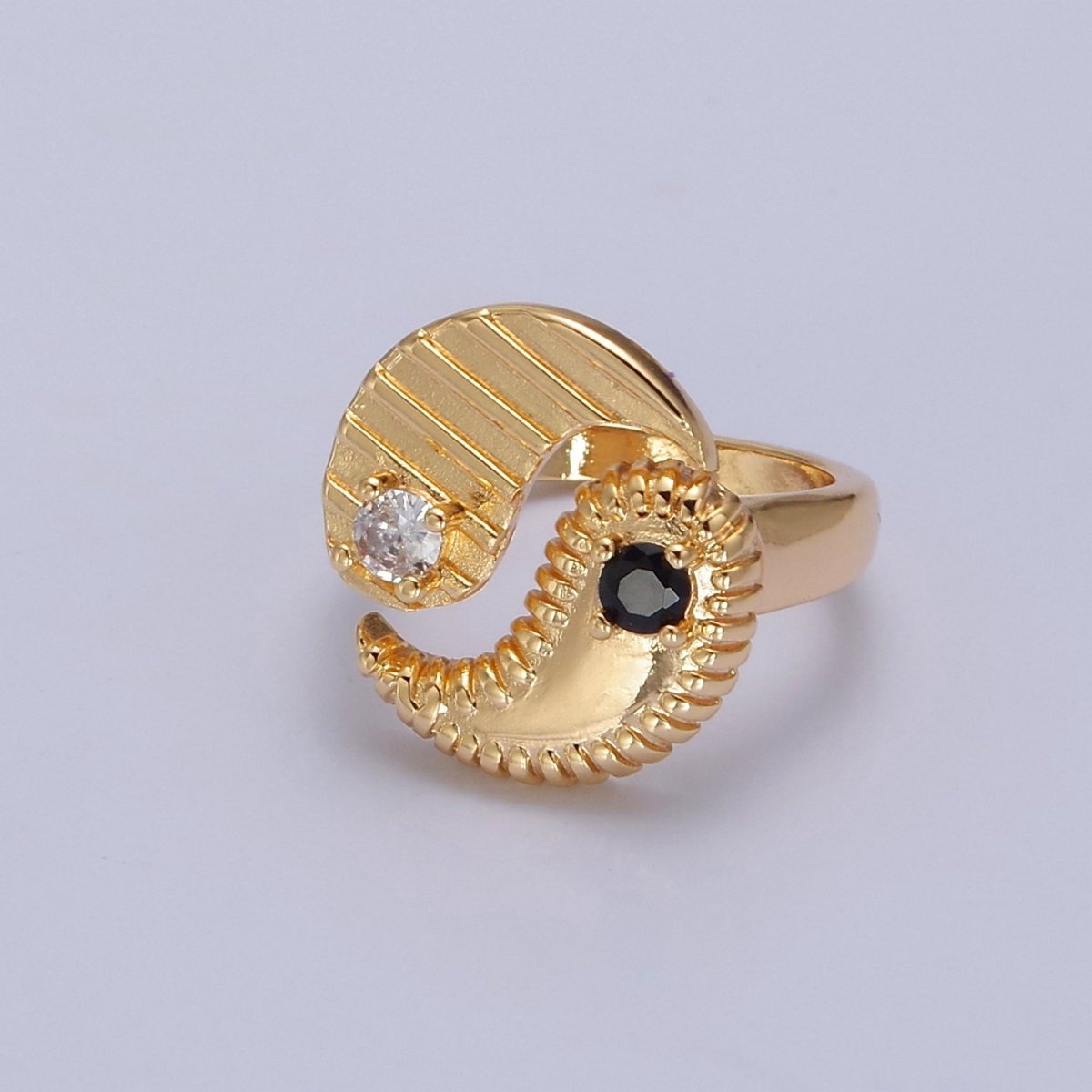 Yin Yang Ring, Adjustable Trendy Yin Yang Ring, Gold Plated, Statement Ring, Trendy Rings O2146 O2147