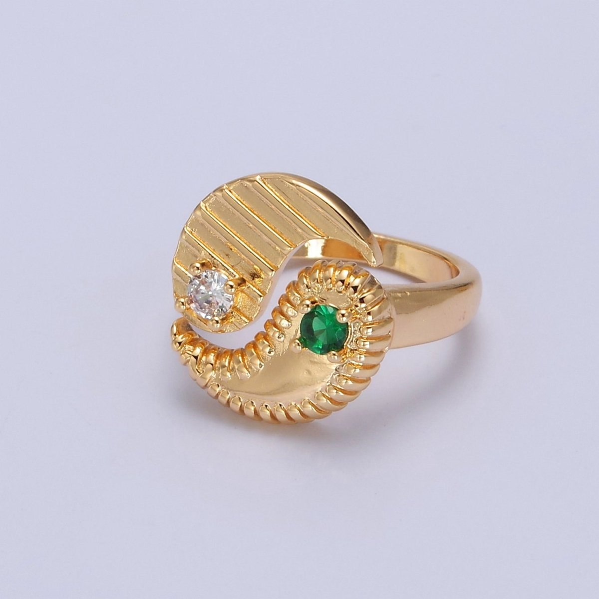 Yin Yang Ring, Adjustable Trendy Yin Yang Ring, Gold Plated, Statement Ring, Trendy Rings O2146 O2147