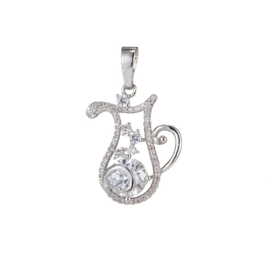 Zodiac Sign Aries Taurus Gemini Cancer Leo Virgo Libra Scorpio Sagittarius Capricorn Aquarius Pisces Gold Filled Silver Cubic Zircon Crystal Pendants I-551~I-562