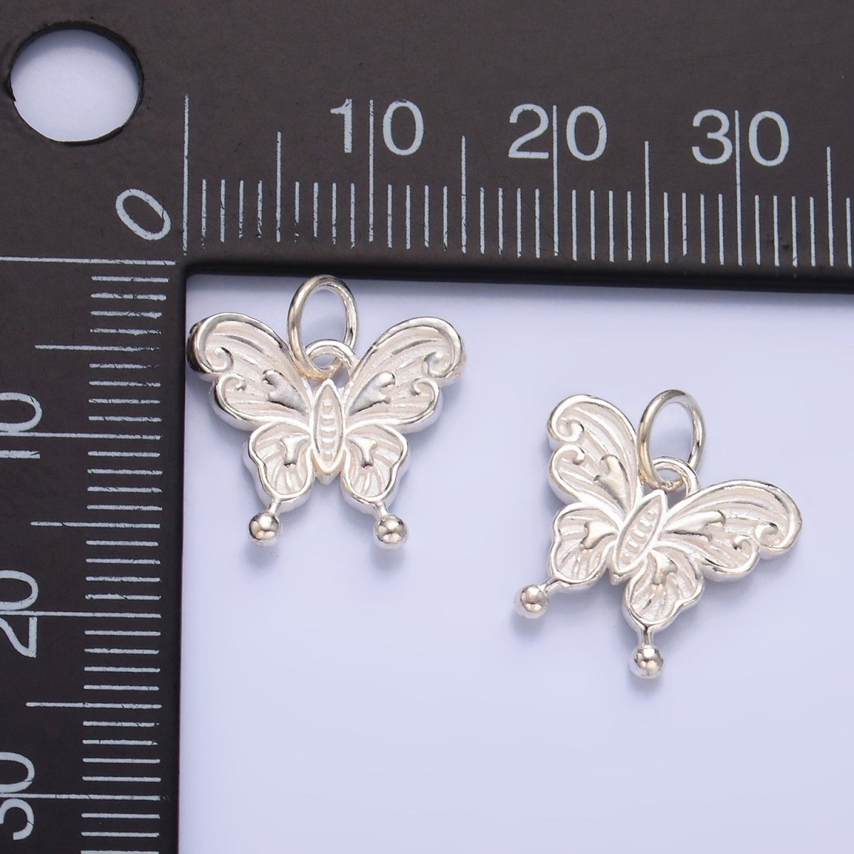 S925 Sterling Silver Artisan Butterfly Insect Charm | SL-531