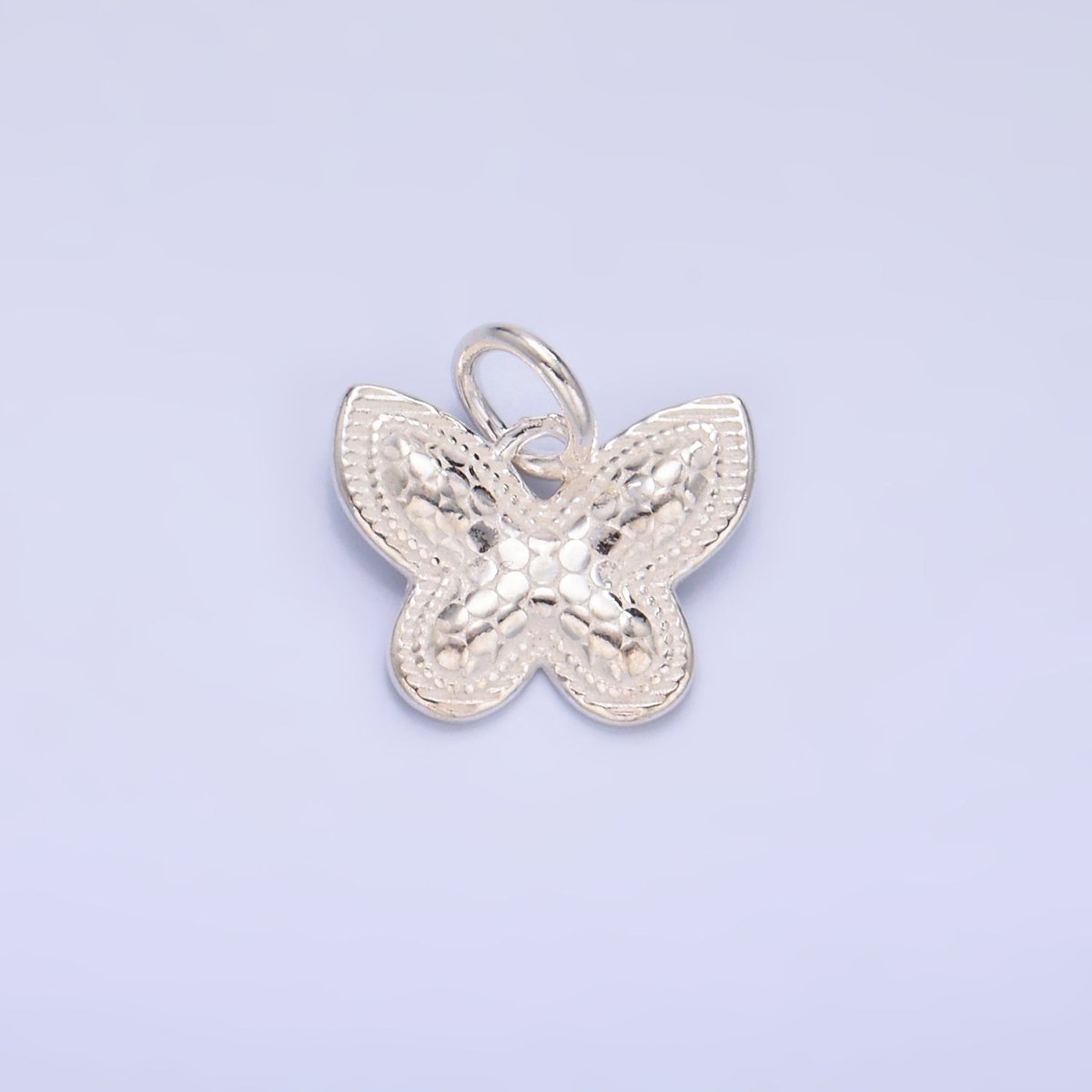 S925 Sterling Silver Dotted Geometric Butterfly Animal Charm | SL-528