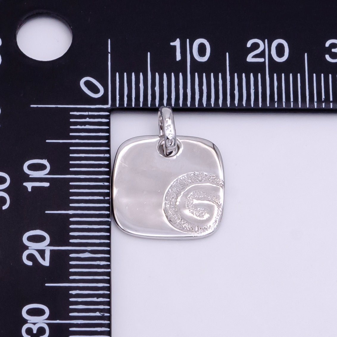 S925 Sterling Silver Geometric Circular Lined Square Pendant | SL-498