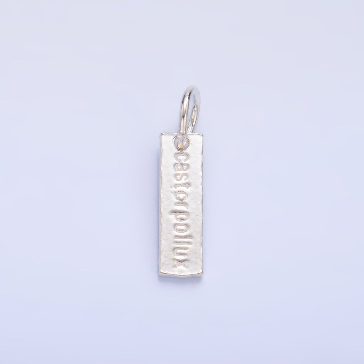S925 Sterling Silver Greek Mythology Castor Pollux Script Tag Charm | SL-537