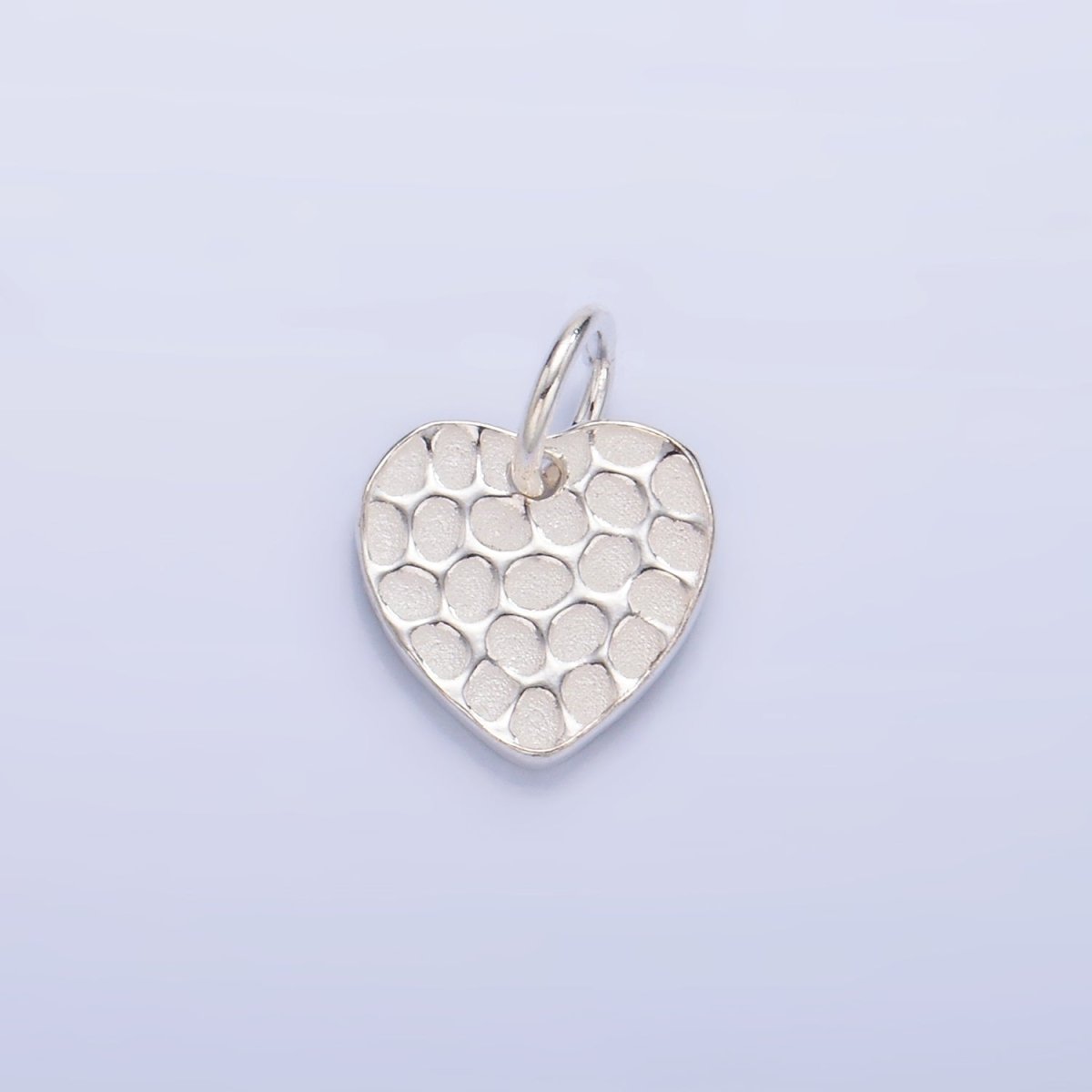 S925 Sterling Silver Hammered Heart Charm | SL-534