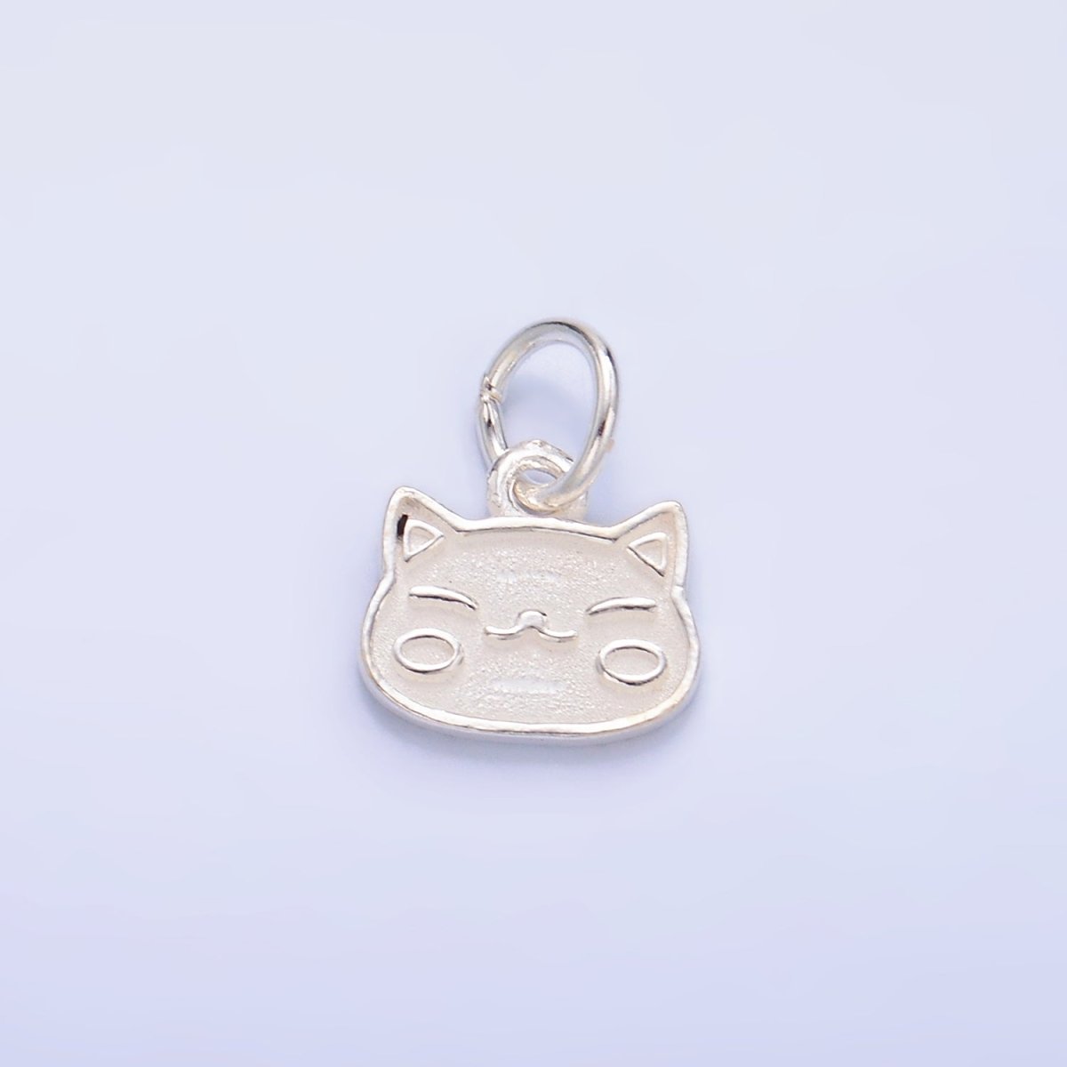 S925 Sterling Silver Kitten Cat Face Animal Charm | SL-532