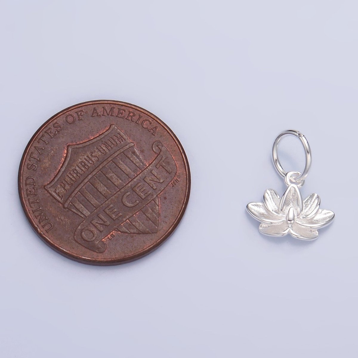 S925 Sterling Silver Lotus Flower Floral Charm | SL-519