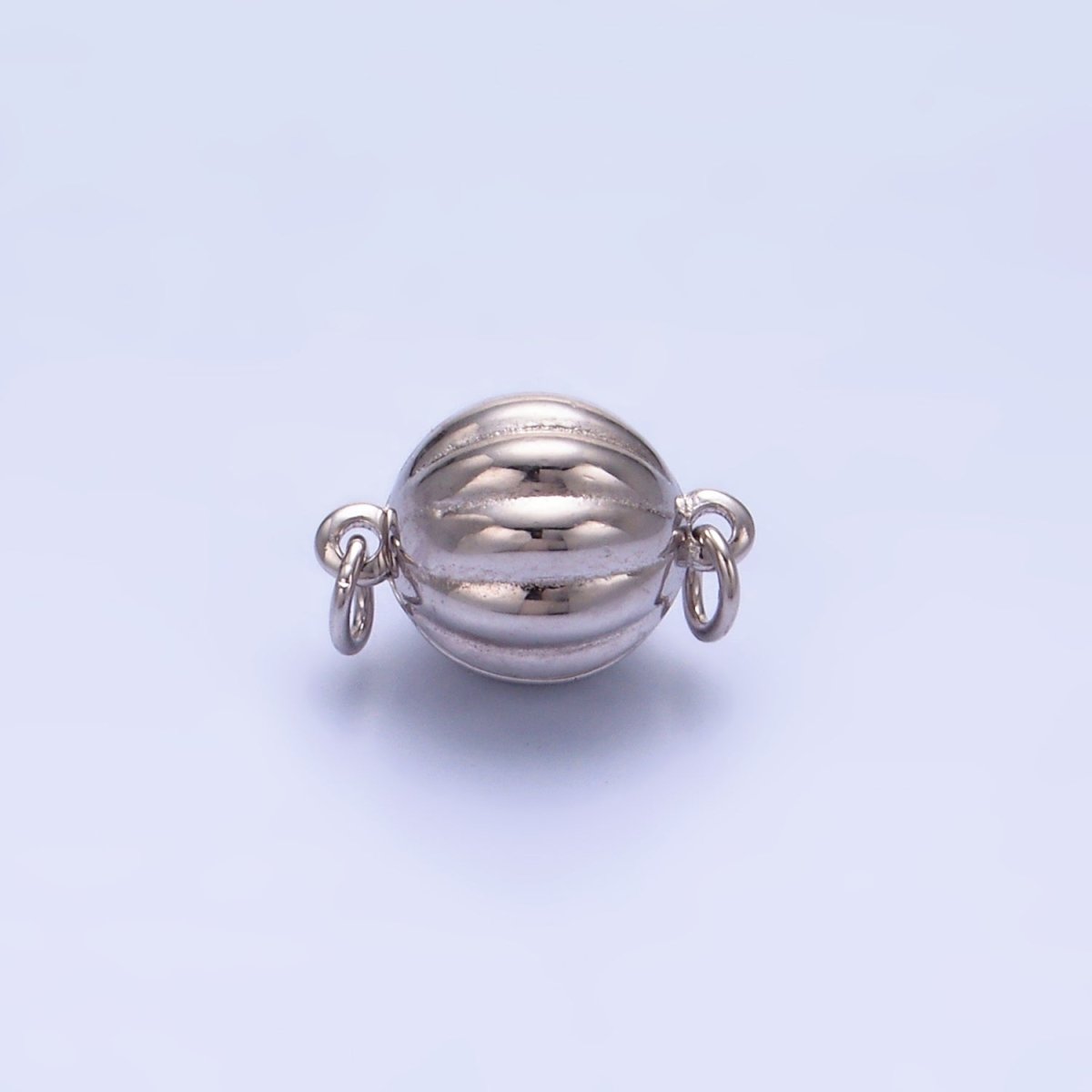 S925 Sterling Silver Magnetic Ribbed Round Charm Set | SL-548
