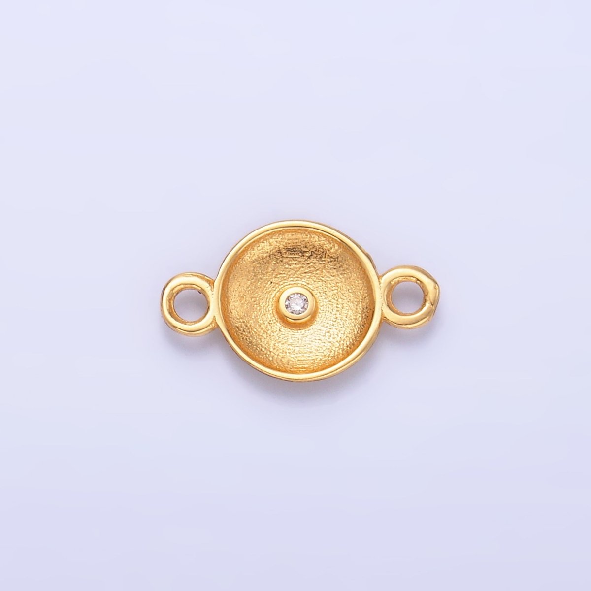 S925 Sterling Silver Minimalist CZ Round Charm Connector in Gold & Silver | SL-627