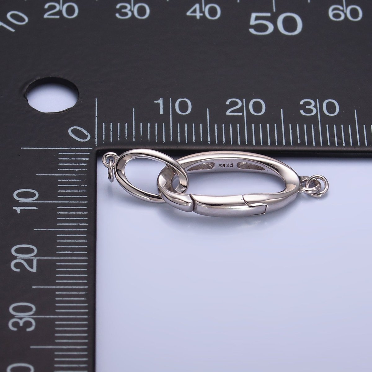 S925 Sterling Silver Push Gate Oblong Finding Set | SL-546