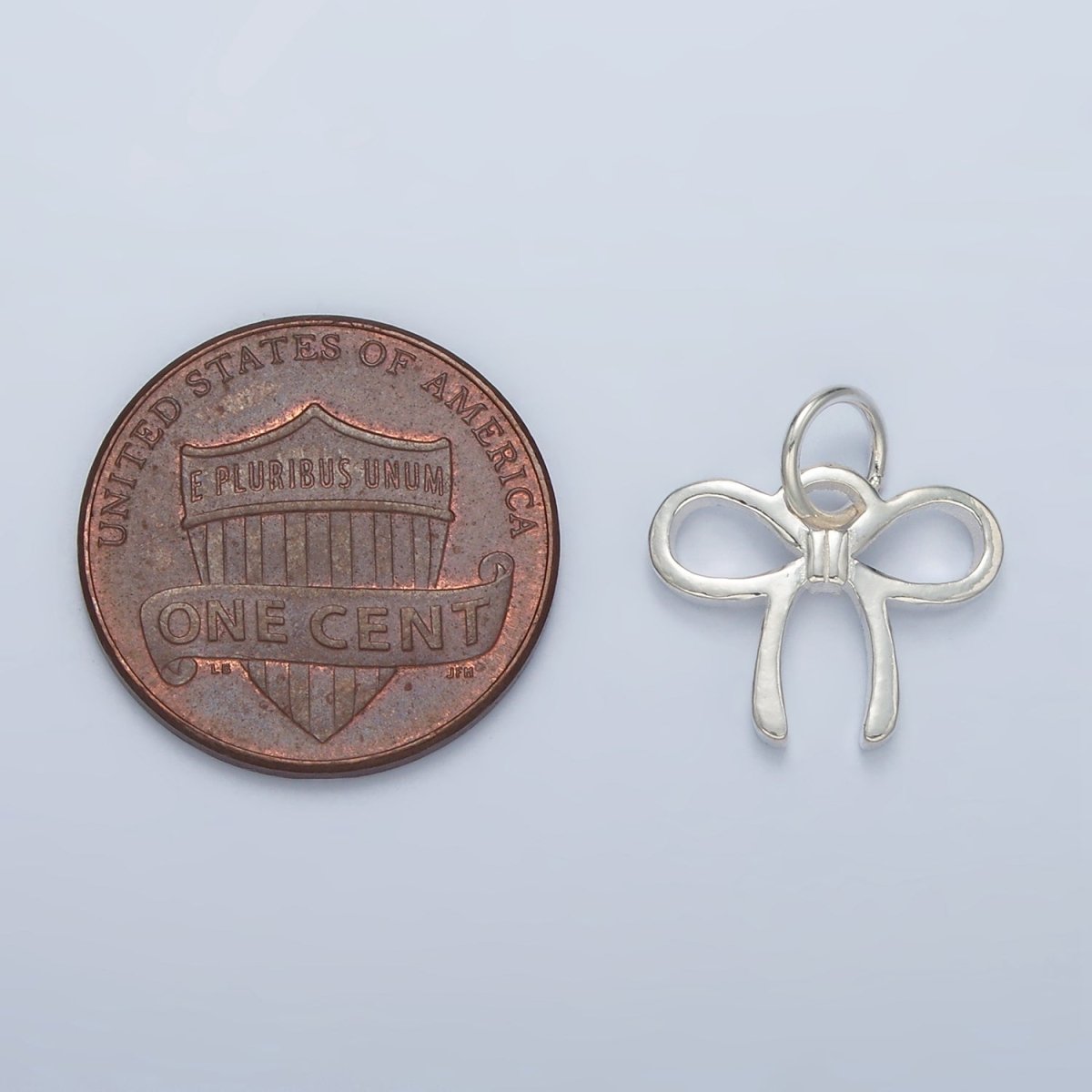 S925 Sterling Silver Ribbon Bow Minimalist Mini Charm | SL-501