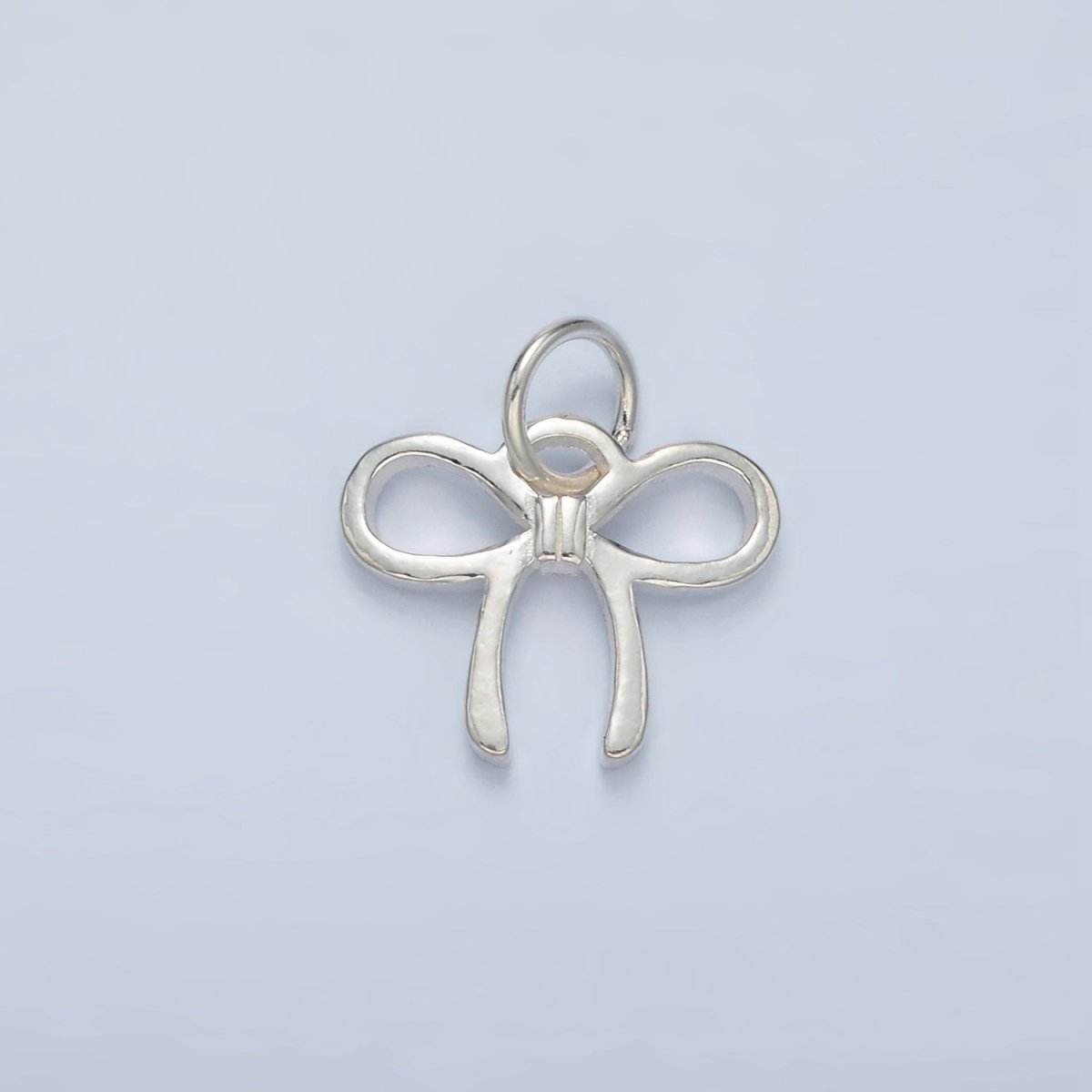 S925 Sterling Silver Ribbon Bow Minimalist Mini Charm | SL-501