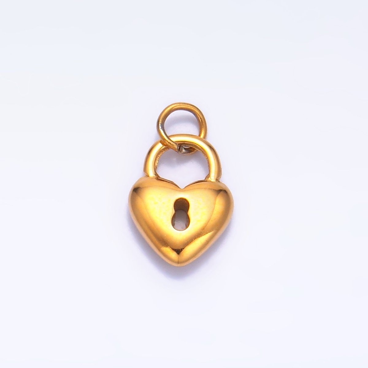 Stainless Steel 10.5mm Heart Key Padlock Charm | P1447
