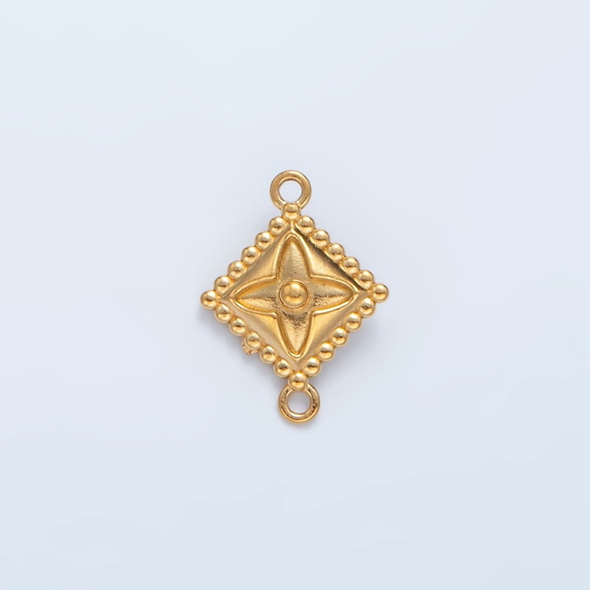 Stainless Steel 10mm Celestial Star Flower Dotted Outline Rhombus Connector | F197