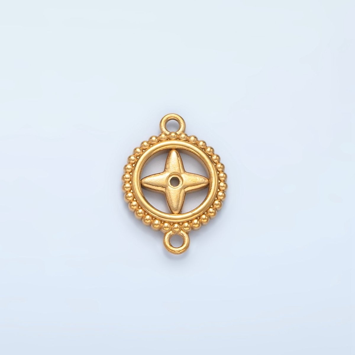 Stainless Steel 10mm Open Celestial Star Dotted Outline Round Connector | F209