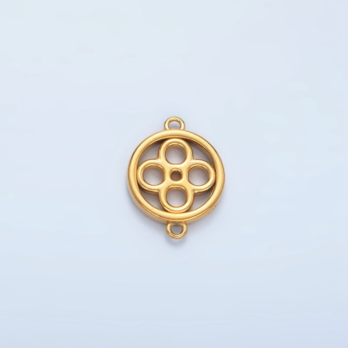 Stainless Steel 10mm Open Clover Leaf Round Connector | F200
